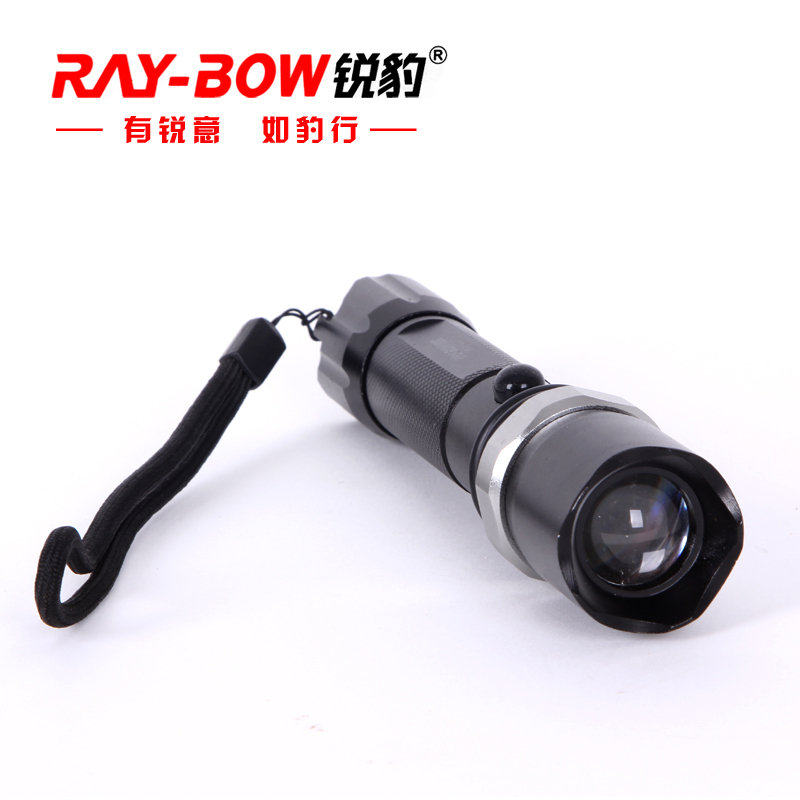 锐豹户外 LED充电强光远射小手电筒 调焦变焦旋转RB-001手电