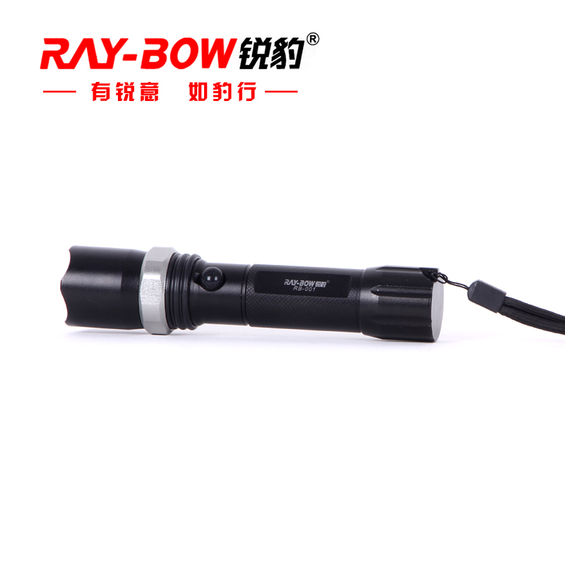 锐豹户外 LED充电强光远射小手电筒 调焦变焦旋转RB-001手电