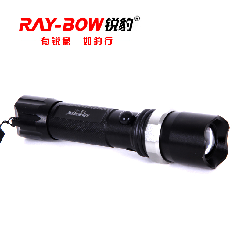锐豹户外 LED充电强光远射小手电筒 调焦变焦旋转RB-001手电