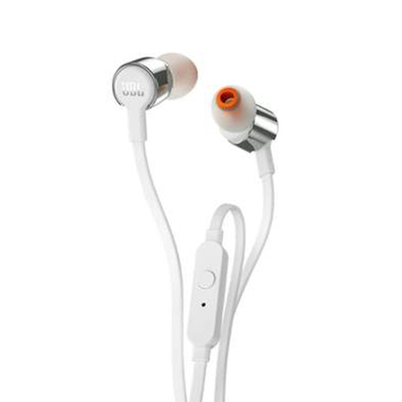 JBL T210 入耳式耳机 手机耳机 音乐耳机 游戏耳机 带麦线控可通话 银色