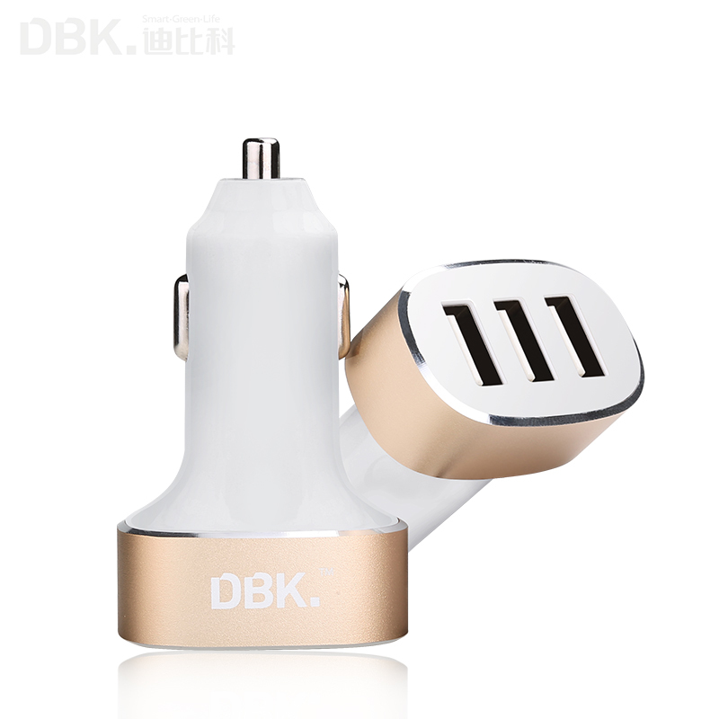 迪比科(DBK) CC03S 车载充电器 汽车点烟器式车充3USB智能快充2.1A多功能一拖三
