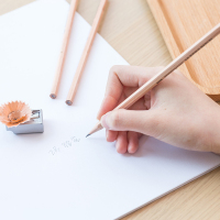 得力deliS908木世界系列六角笔杆原木HB铅笔/素描绘图学生铅笔