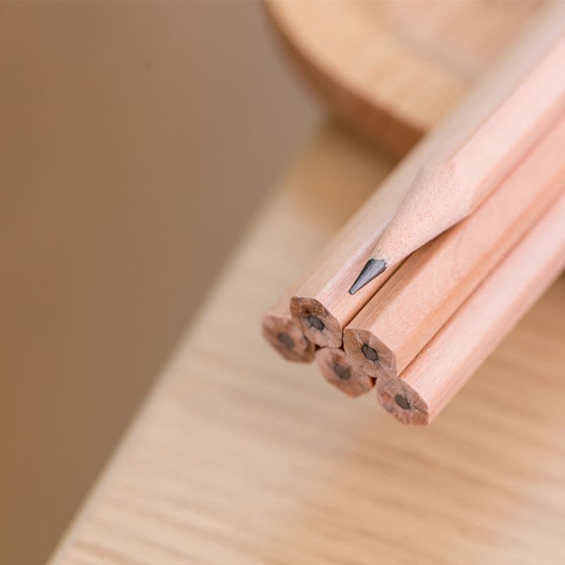 得力deliS908木世界系列六角笔杆原木HB铅笔/素描绘图学生铅笔图片
