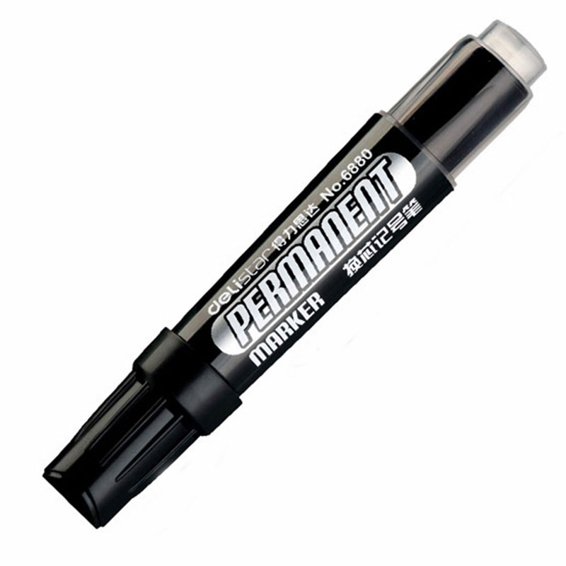 得力6880 大容量 换芯记号笔 黑色粗油性笔1.5mm 物流笔 大头笔 20支