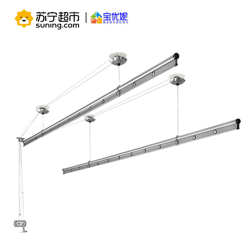 宝优妮包安装双杆式晾晒架 DQ9001-4双杆+喷砂银2.4米