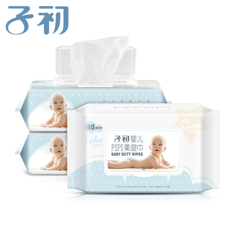 子初 婴儿pipi湿巾80抽*3包