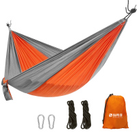 尚烤佳 吊床 彩色双人吊床 降落伞布轻便吊床户外休闲秋千野营露宿秋千含绑绳挂钩收纳袋 降落伞式吊床