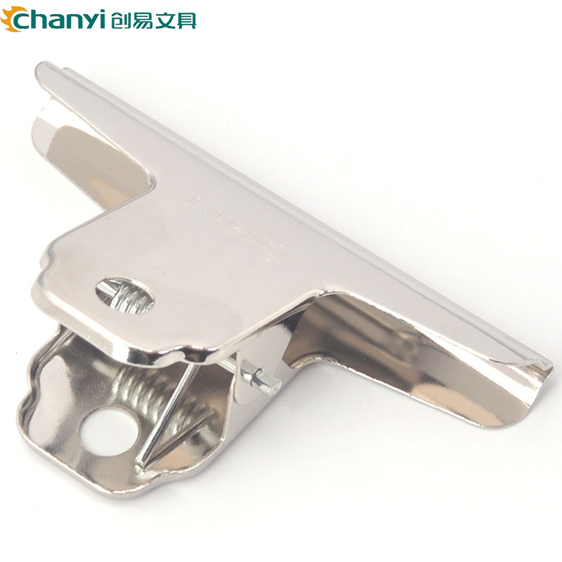 创易(chanyi)CY3103山形票夹24个盒装75mm长铁夹子 数据票夹 办公用品 长尾夹/白钢夹/票夹