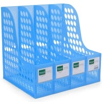 创易(chanyi)CY6394蓝色四联文件架 文件栏 资料架 收纳架 文件管理架 办公用品 桌面整理