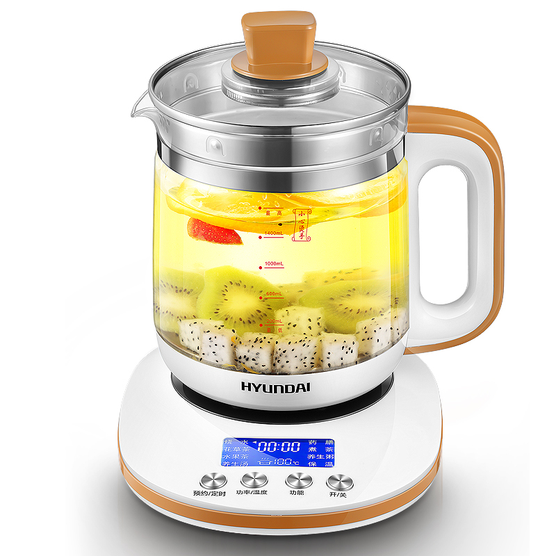 现代(HYUNDAI)QC-YS1842全自动多功能高硼硅玻璃养生壶 电水壶 煎药壶