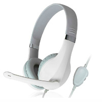 kanen/卡能 KM-1080电脑头戴式耳机耳麦带话筒yy语音手机唱吧耳麦白色+灰色