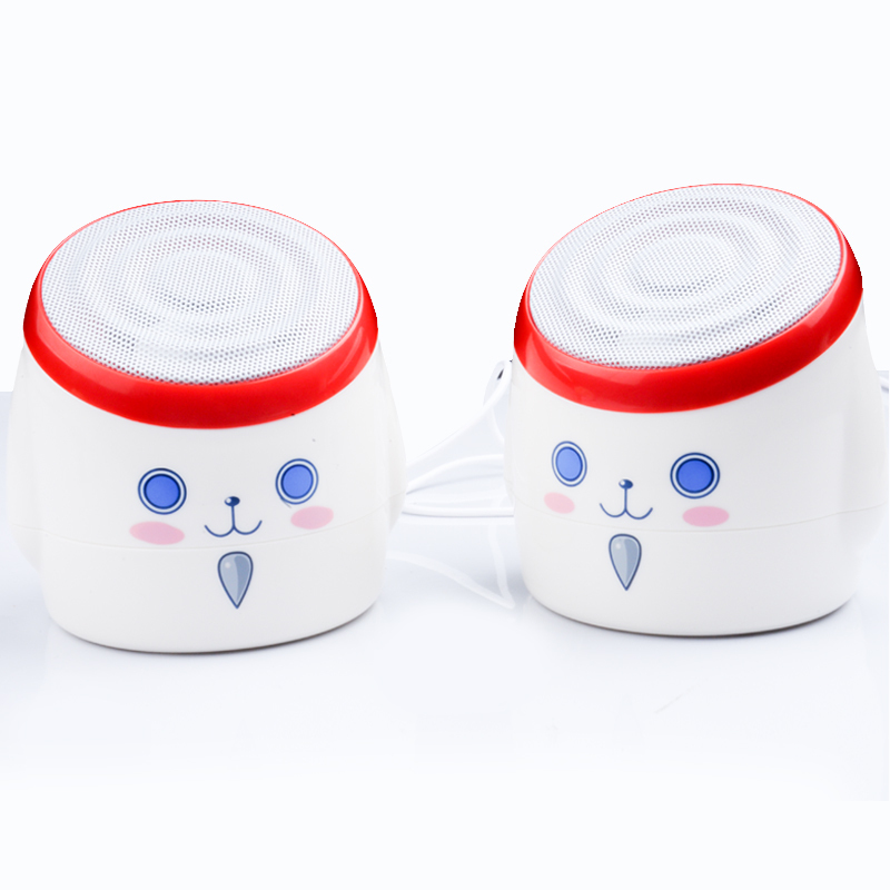 LOYFUN/乐放 LF-821多媒体小音箱卡通可爱创意音箱音响USB小音响红色