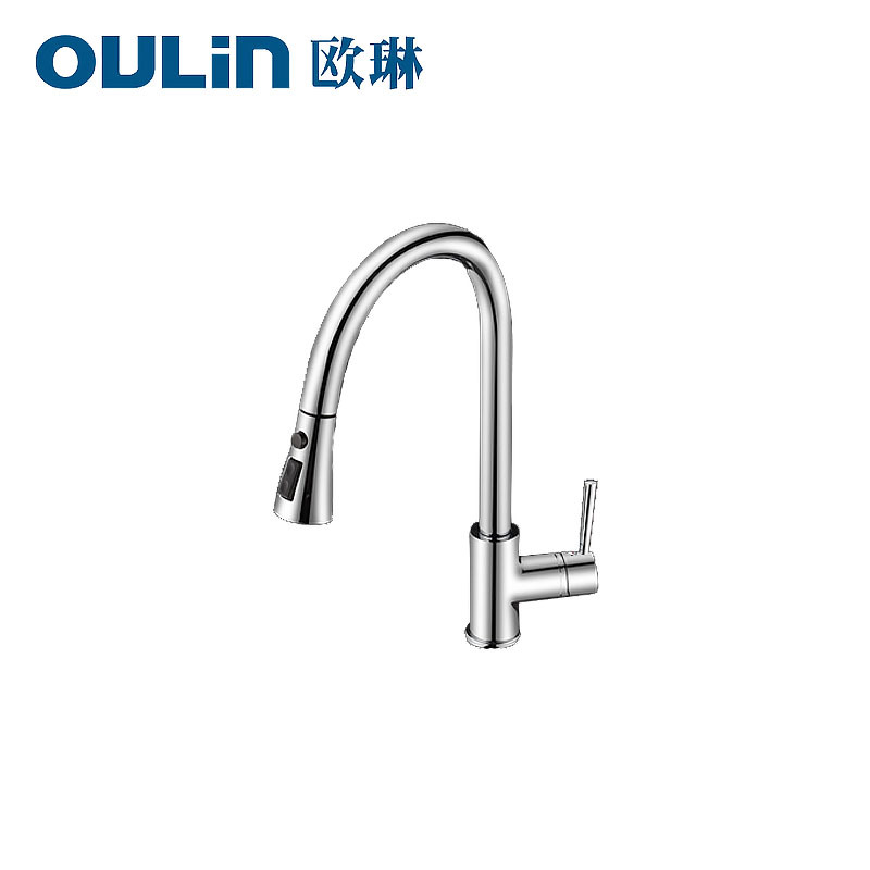 [苏宁自营]欧琳Oulin不锈钢水槽+抽拉龙头套餐 优质304不锈钢厨房水槽双槽洗菜盆OLYD8245+CFL002