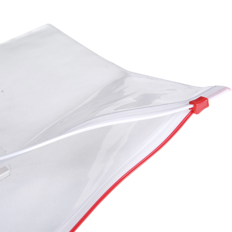 广博p0007 a5透明拉链文件袋12只 文件袋 资料袋 拉链袋 收纳袋 票据