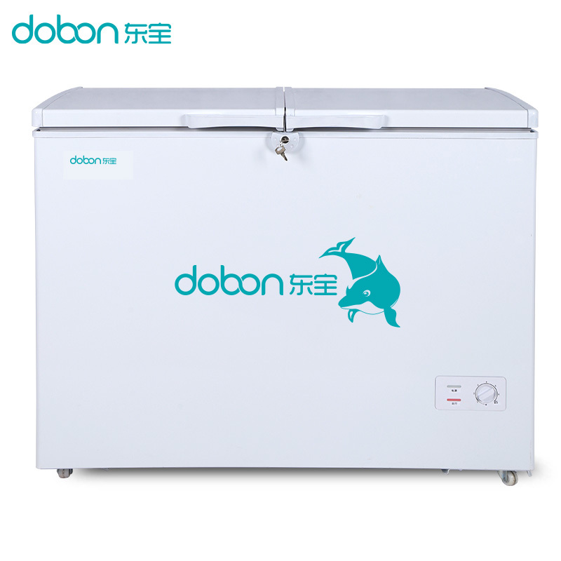 东宝(dobon)BCD-255PDV 255升 家商两用卧式冷柜 星星品质 双温大容量冰柜 双顶开式设计 (珠光白)