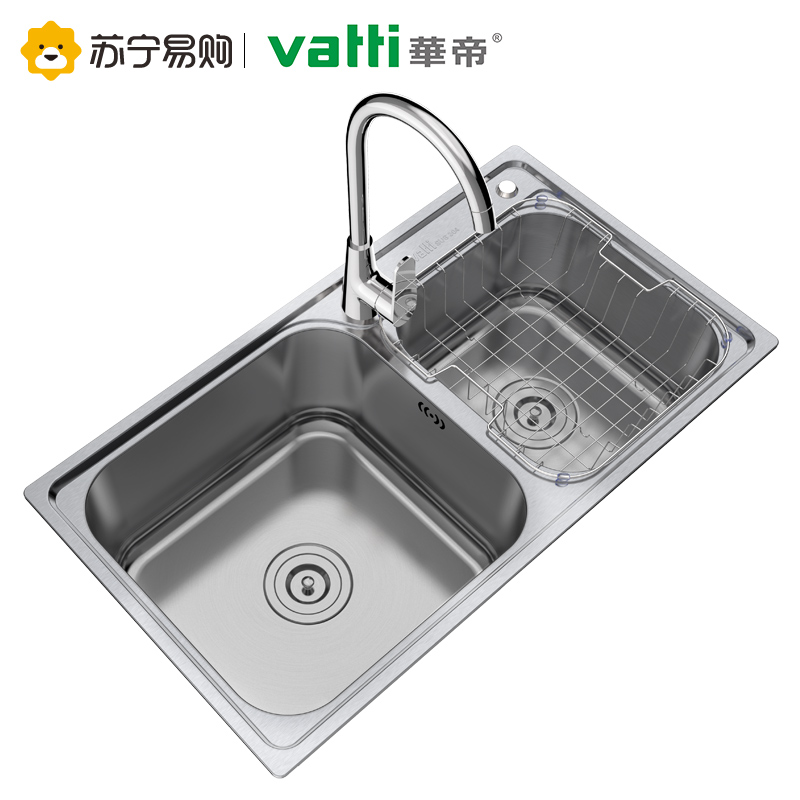 华帝不锈钢水槽双槽套装 洗菜盆 洗碗池 带龙头水槽套餐H-A2024(76)-R.1高清大图