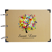 广博PAZ0407 diy手工纪念册影集本相册 制作宝宝儿童生日家庭相册带角贴 颜色图案随机