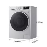 LG洗衣机WD-N51ANF25 8公斤 洗烘一体机 DD直驱变频 1级节能 洁桶洗 快洗 LED触摸屏 滚筒 奢华银
