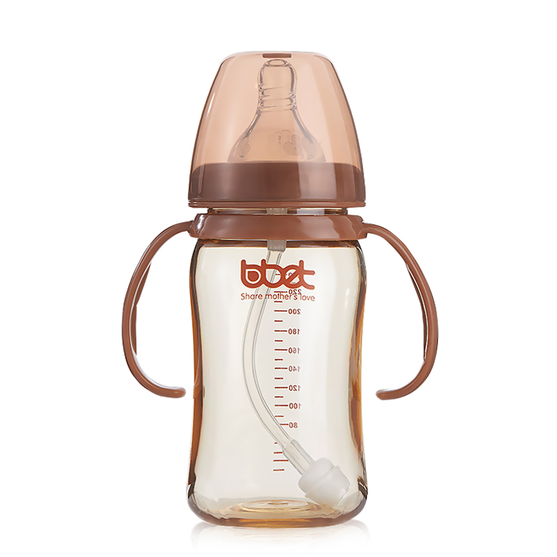 巴比象PPSU有柄自动企鹅巧克力奶瓶BX-2012高清大图