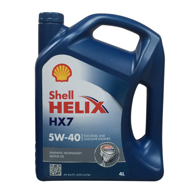 壳牌 (Shell) 蓝喜力合成机油 Helix HX7 5W-40 SN级 4L/瓶(德国原装进口)