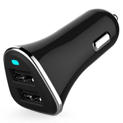 Capshi 双口USB车充/车载充电器2.4A 适于苹果/华为/小米安卓手机通用