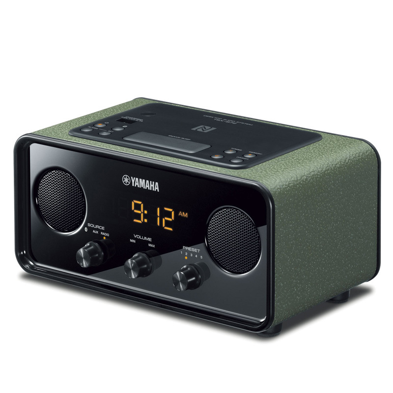 雅马哈(Yamaha)TSX-B72 迷你音响 蓝牙音箱 FM收音机床头闹钟 墨绿色