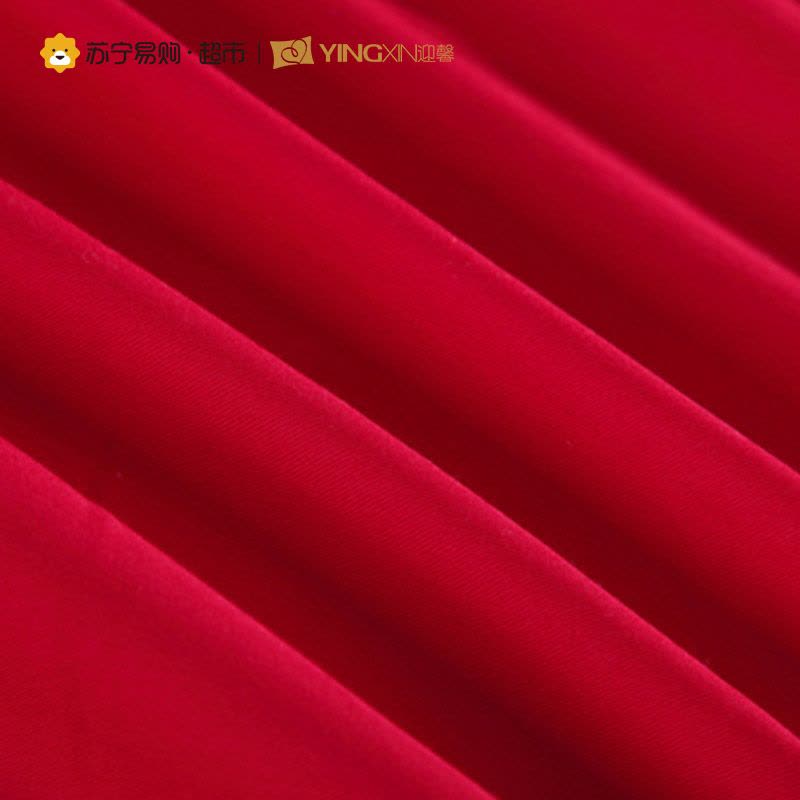 迎馨(YINGXIN) 大红色婚庆全棉贡缎绣花六件套床品套装被套200x230cm 1.8m床适用 名门世家图片