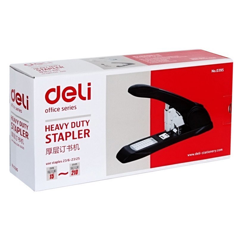 得力(deli) 0395 大型加厚省力订书器 省力型 可订210页