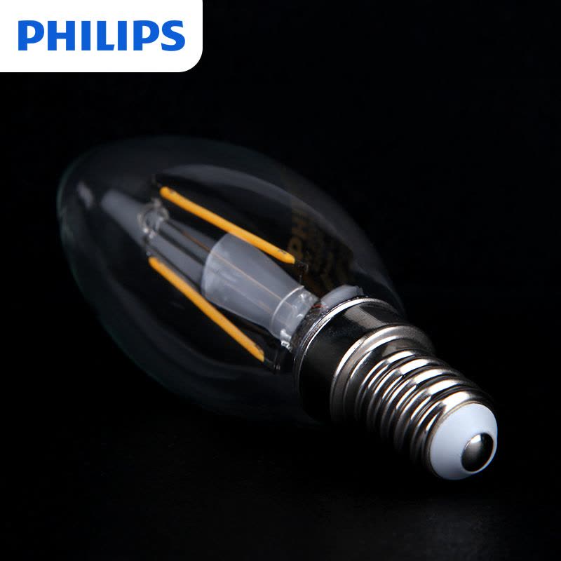 飞利浦(PHILIPS)LED复古灯泡 E27长球泡4W艺术装饰灯泡创意透明灯丝球泡6W PhilipsLED光源暖光图片