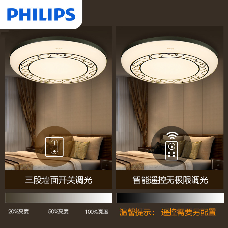 飞利浦(PHILIPS)灿澜LED吸顶灯客厅卧室书房现代时尚大气简约风格灯具饰Philips简约现代亚克力吸顶灯