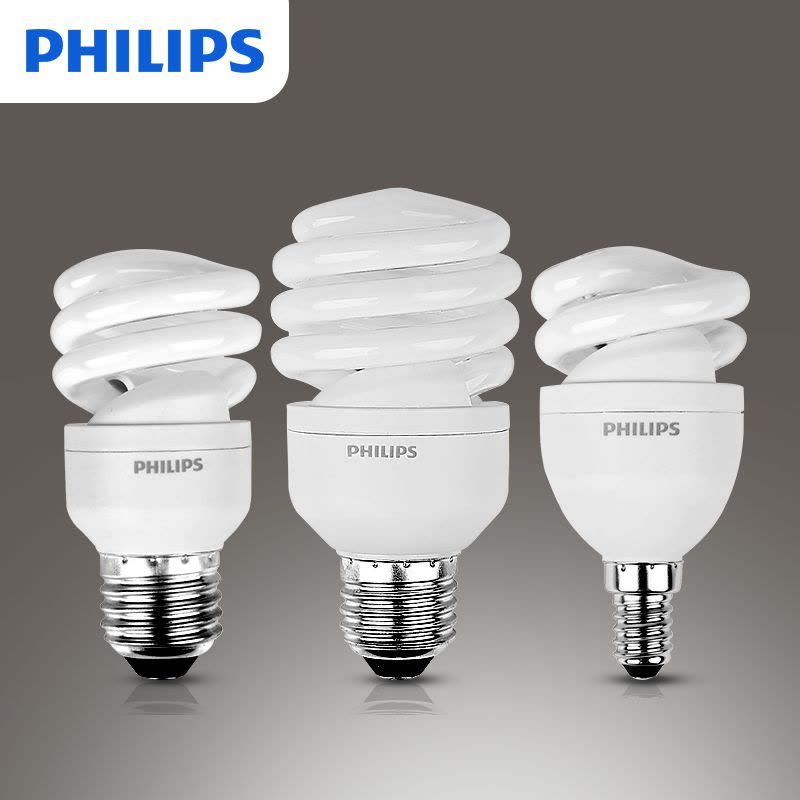 飞利浦(PHILIPS)螺旋节能灯泡E27 E14螺口8W/12W/15W/20W/23W 三只装Philips光源图片