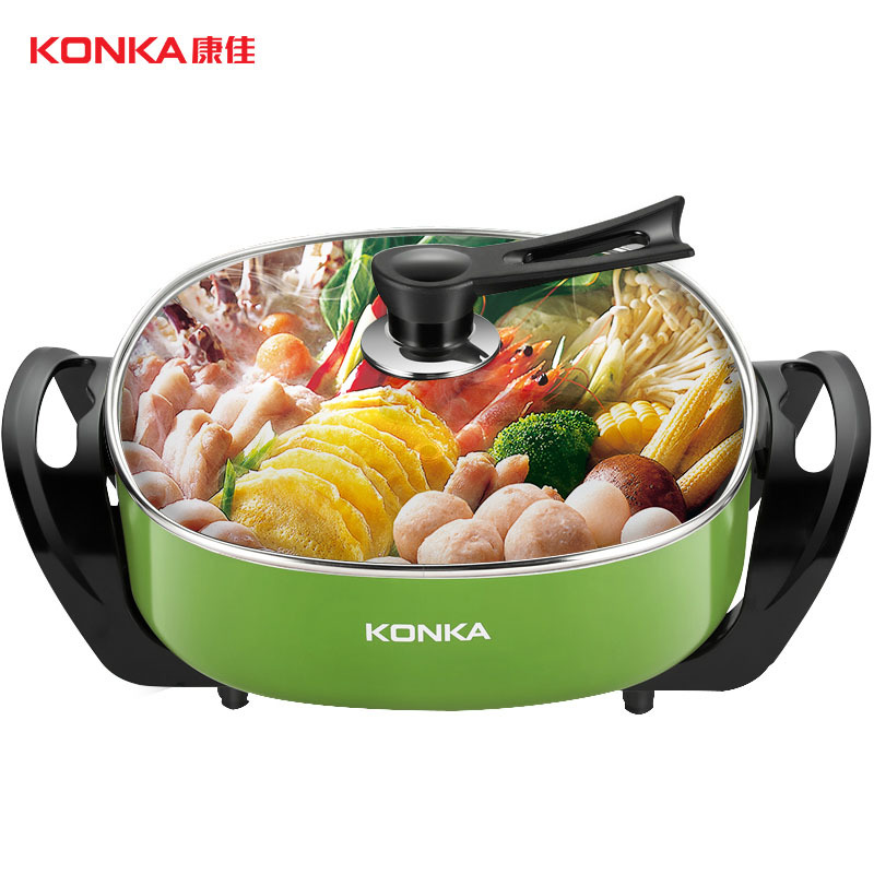 康佳(KONKA)电火锅KEP-6L08 6L大容量 多功能电热锅 不粘涂层电炒锅 火锅家用