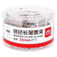 得力（deli）8484银色票夹筒装(银色)(24只/筒)(72筒装)