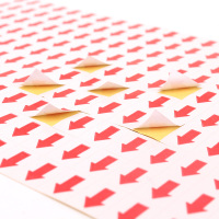 创易chanyi CY7605不干胶箭头小标签标识贴纸不良品标签返修不合格返工不干胶小记号贴小型红色方向标记贴70张1包