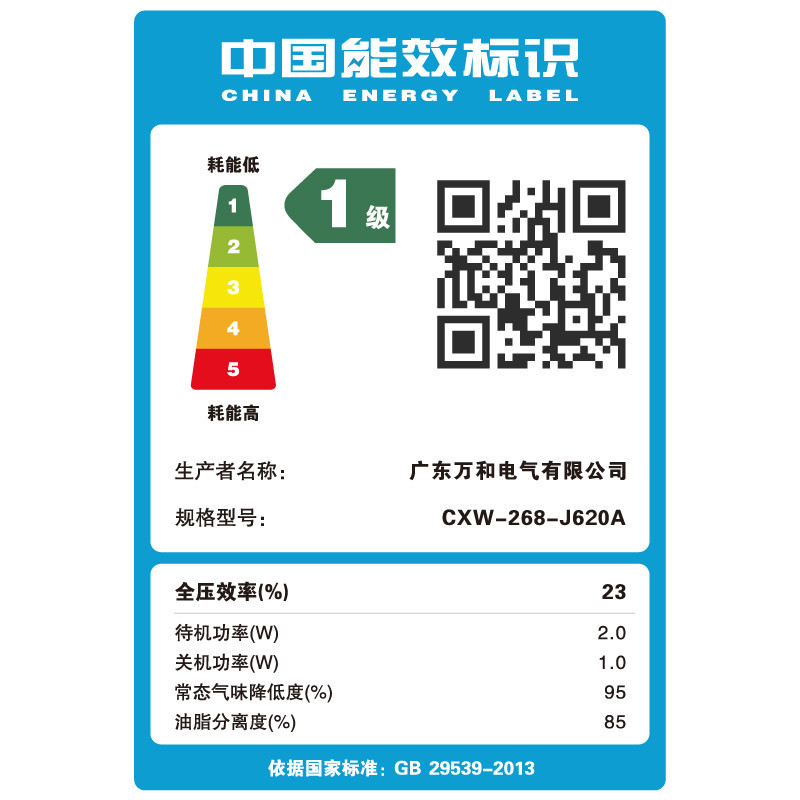 万和 (Vanward)双电机自动开合 侧吸抽油烟机J620A