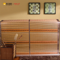 吉祥三宝(Geely Sanbo)家纺 凉席竹席三件套 金紫竹冰润折叠竹席