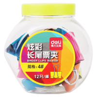 得力(deli)8559长尾票夹(混)(12只/桶)(24桶装)