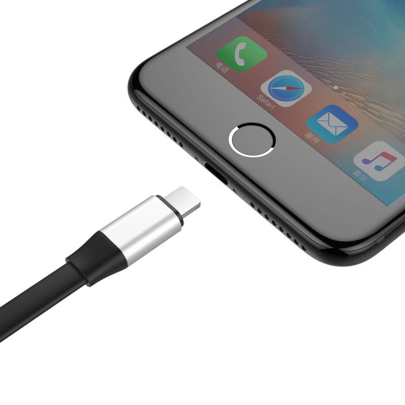 倍思BASEUS苹果数据线安卓二合一充电线便携两用通用适用iphoneX/8小米华为 0.23银 铝合金USB接口连接线图片