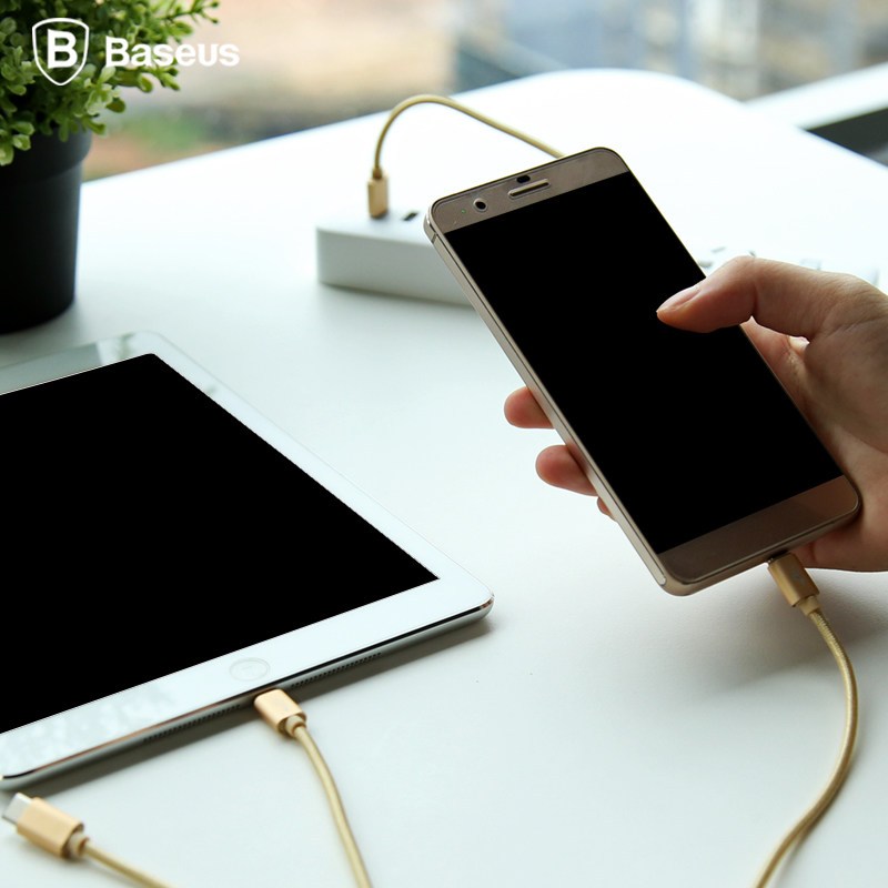 倍思(Baseus)苹果安卓type-c三合一数据线1.2米 <土豪金>适用iPhone 6/6s/7/8/X 小米华为