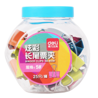 得力（deli）8558长尾票夹(混)(25只/桶)（24桶装）