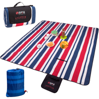 尚烤佳野餐垫 绒布铝膜防潮垫 帐篷垫 加大加厚双面沙滩垫 儿童爬行垫 条纹野餐垫