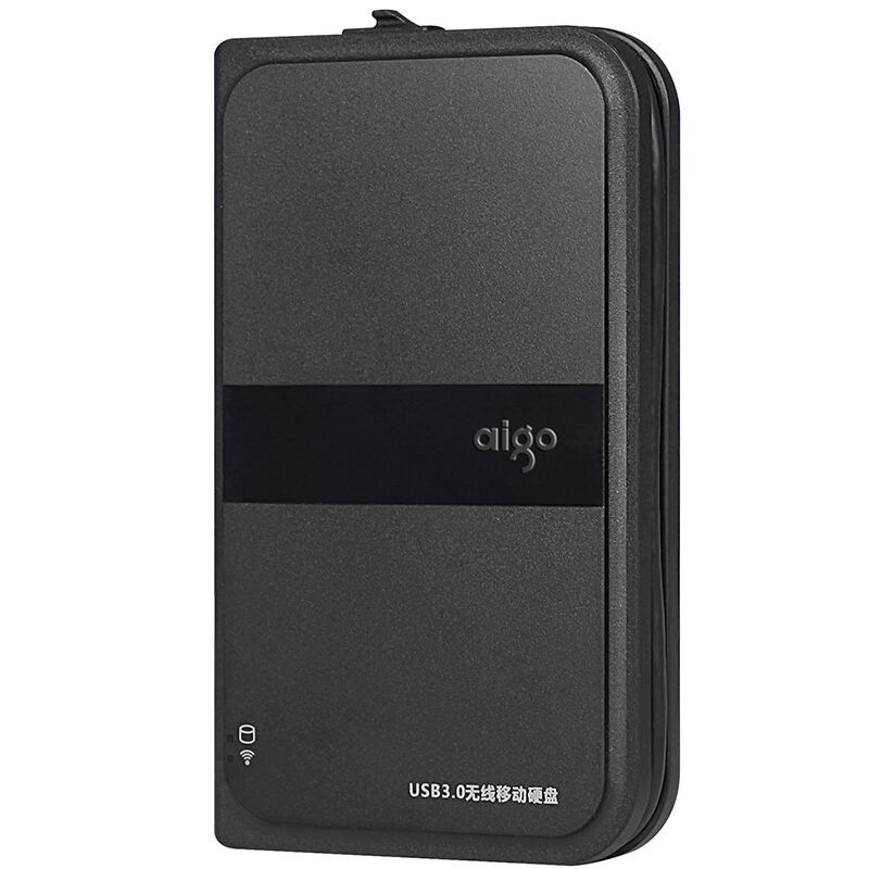 爱国者(aigo) HD816 1T 无线移动硬盘 USB3.0 黑色