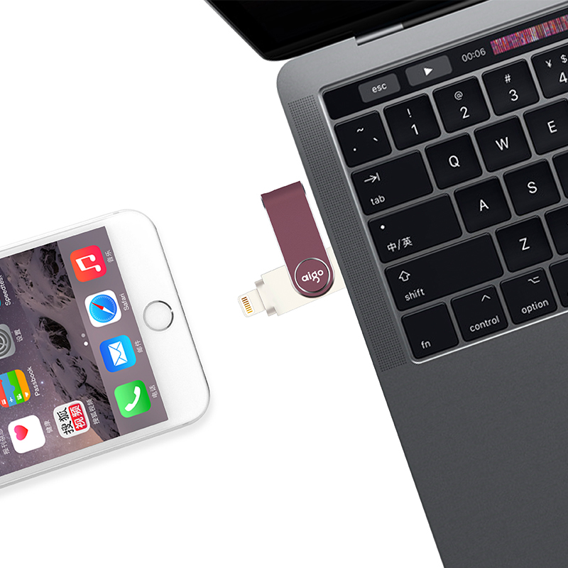 爱国者(aigo)64G苹果手机U盘 U365 USB3.0苹果官方MFI认证 iPhone和iPad双接口手机电脑用