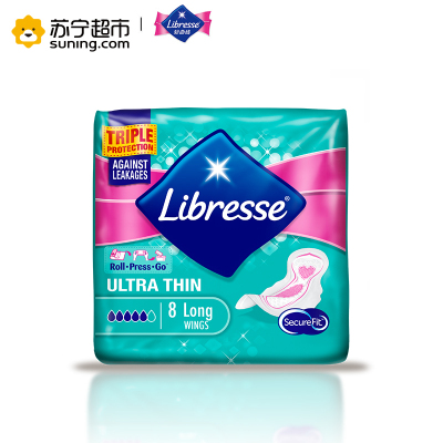 Libresse轻曲线防漏塑形超薄棉柔卫生巾-日用量多型 8片