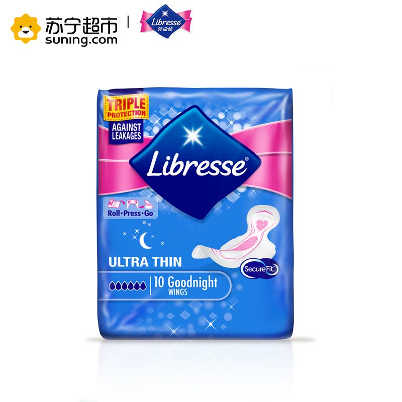 Libresse轻曲线防漏塑形超薄棉柔卫生巾-夜用型 10片图片