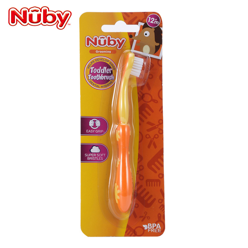 美国Nuby努比第3阶段牙刷- 橘