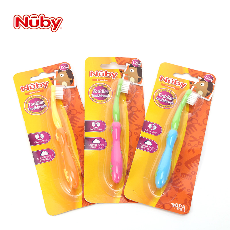 美国Nuby努比第3阶段牙刷- 橘