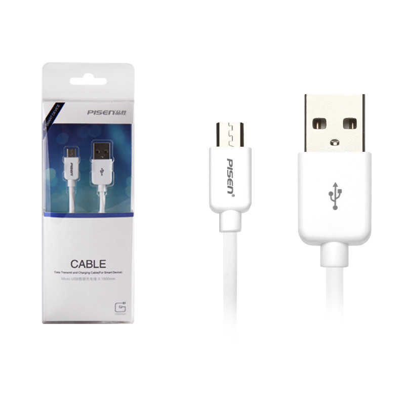 品胜(PISEN) MicroUSB 数据充电线二代1500mm，安卓线，1.5米，充电数据传输二合一