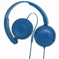JBL T450BT 蓝牙运动无线耳机 便携头戴式重低音HIFI音乐耳机 可折叠运动带耳麦通话耳机 蓝色