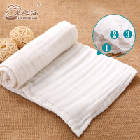 [苏宁自营]龙之涵纯棉水洗纱布10条装泡泡棉尿垫可折叠成不同厚度 白色
